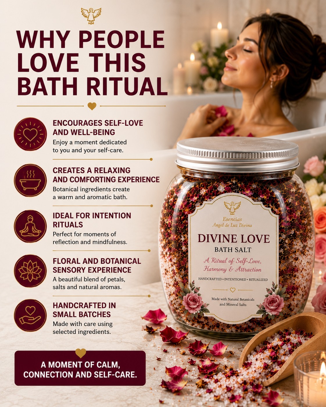 Esencias Angel de Luz Divina LOVE & ATTRACTION RITUAL BATH SALT