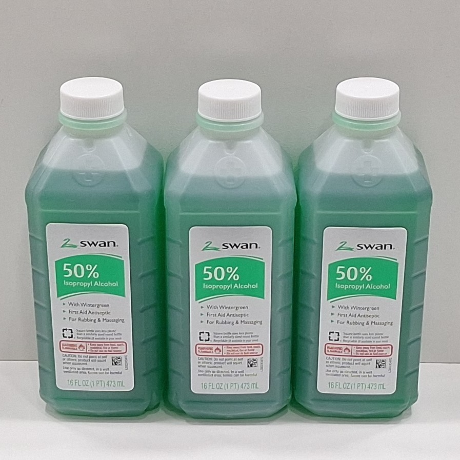 Swan 50% Wintergreen Isopropyl Alcohol First Aid Antiseptic, 16oz. (Pack of 3)