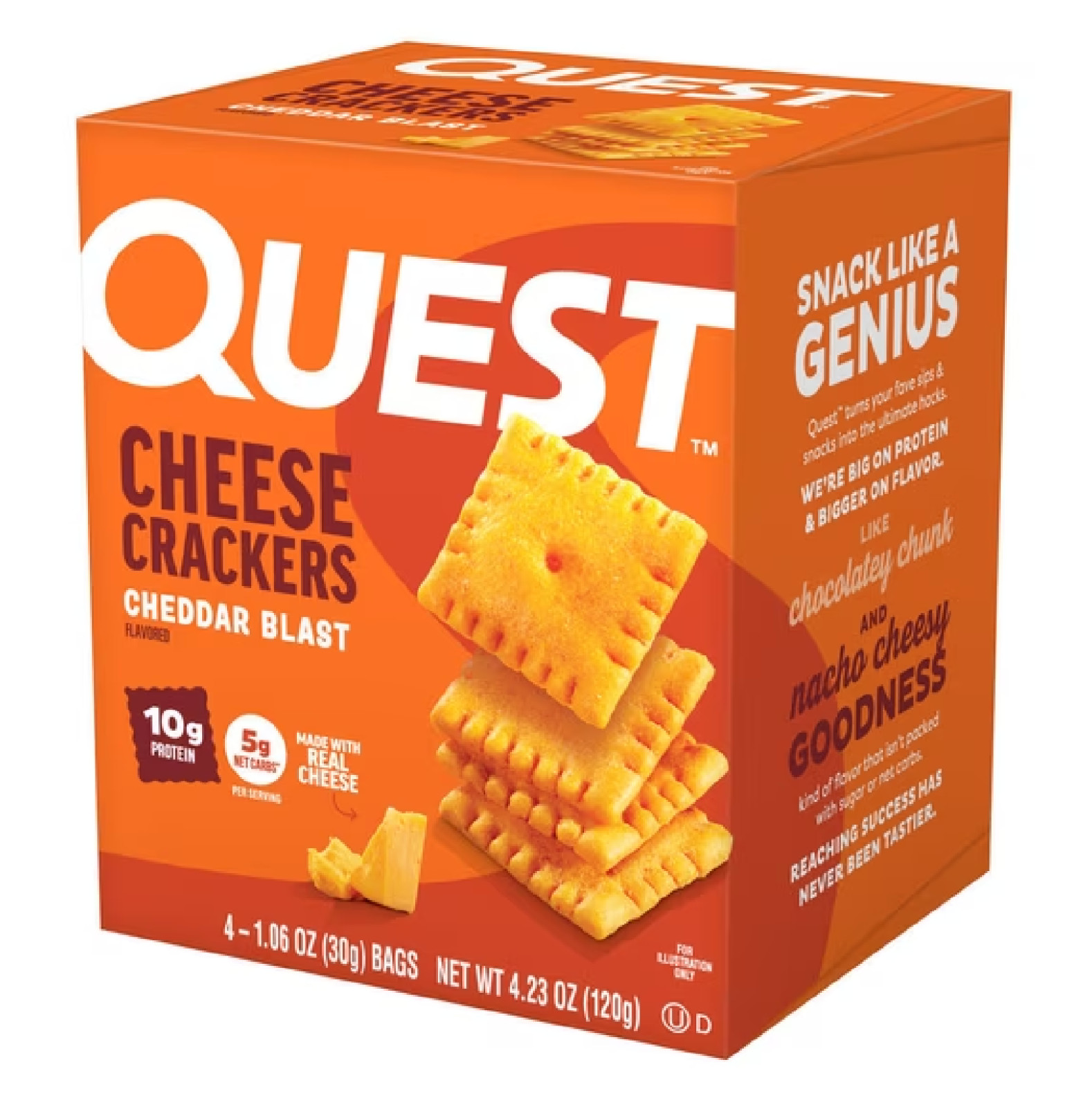 Quest Cheddar Crackers – 10g Protein Made with Real Cheese Pack of 4