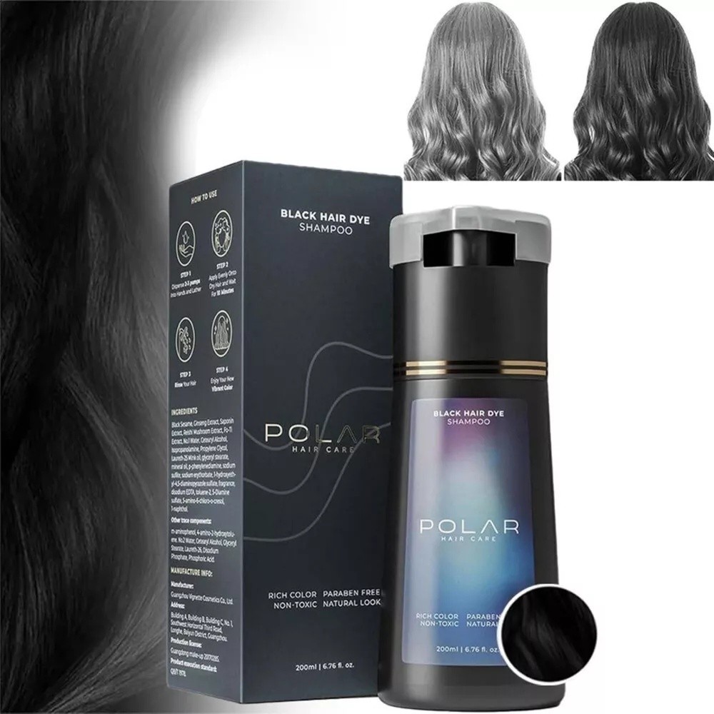 Polar Hair Dye Shampoo Essence Color Natural Instant Colour For Women Men 200ML