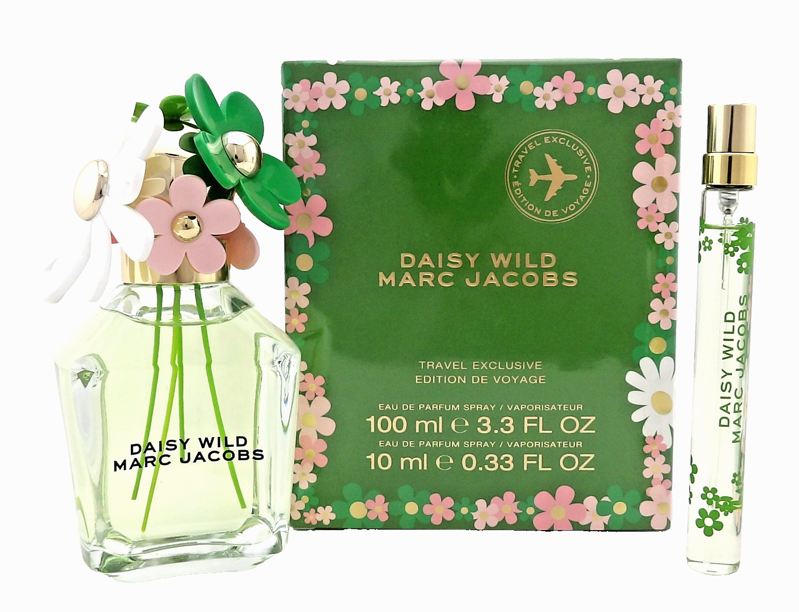 Marc Jacobs DAISY WILD 3.3oz + 10ml Eau de Parfum Spray for Women New Travel SET