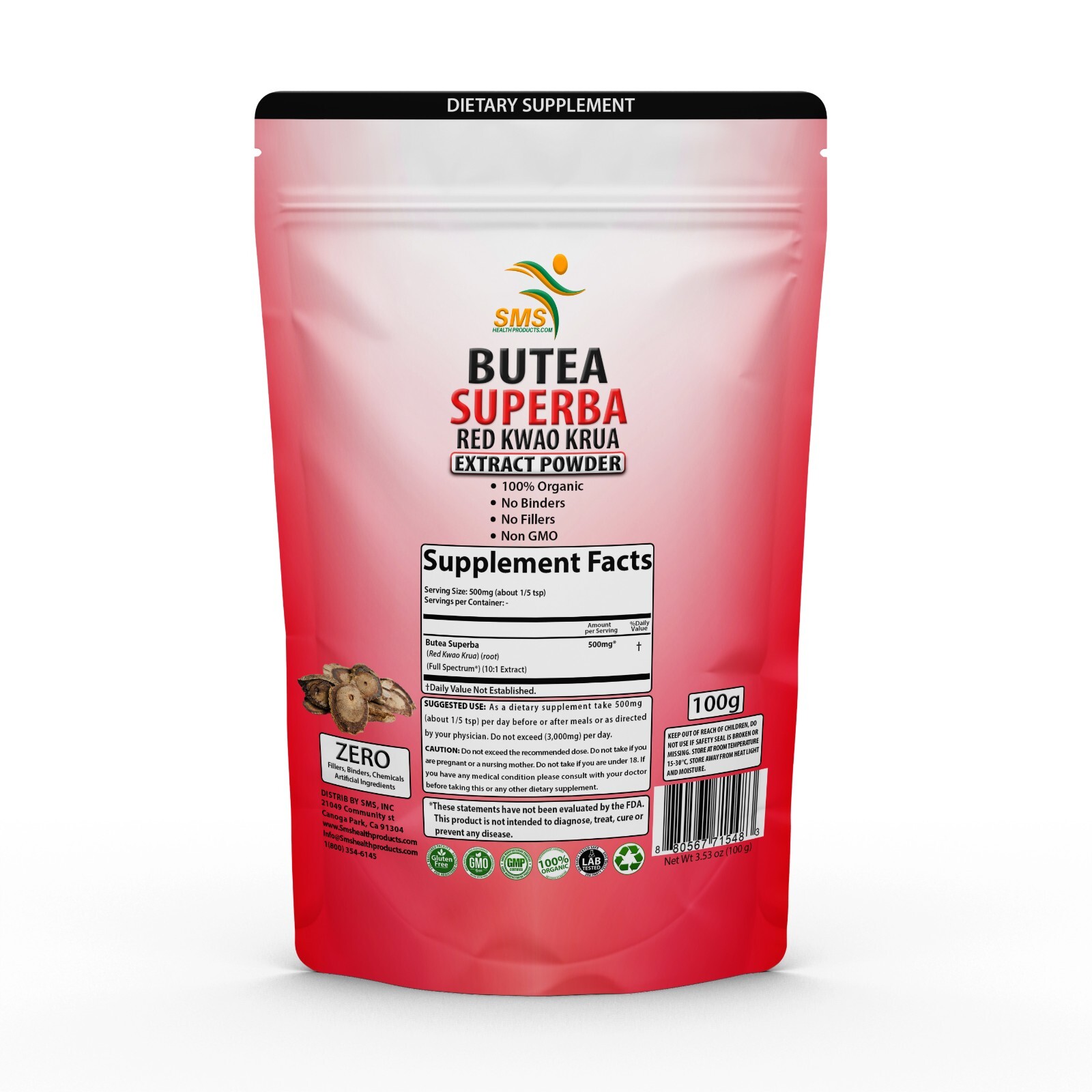Butea Superba Extract Powder 10:1 High quality 100% Organic Red Kwoa Khruea 227g