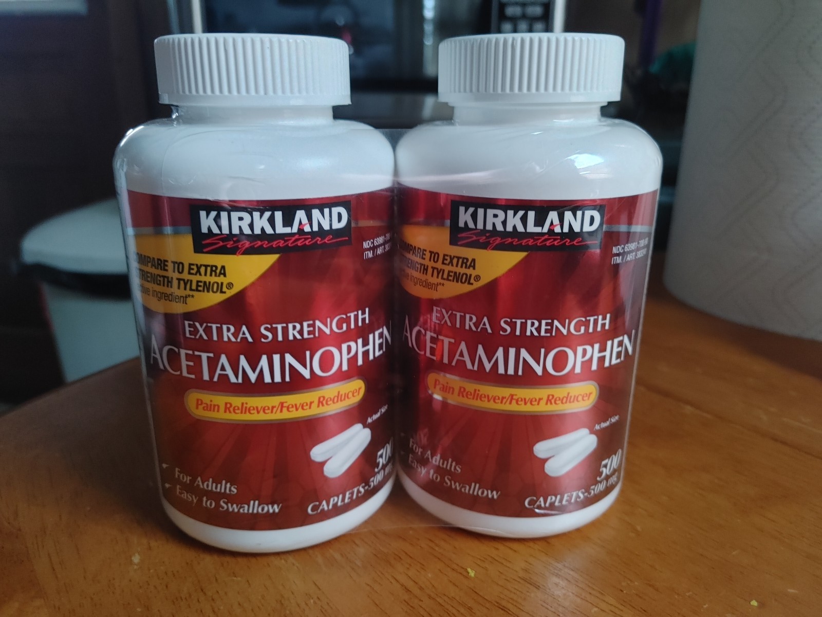 Kirkland Extra Strength Acetaminophen 500mg 1,000 Caplets Compare to Tylenol