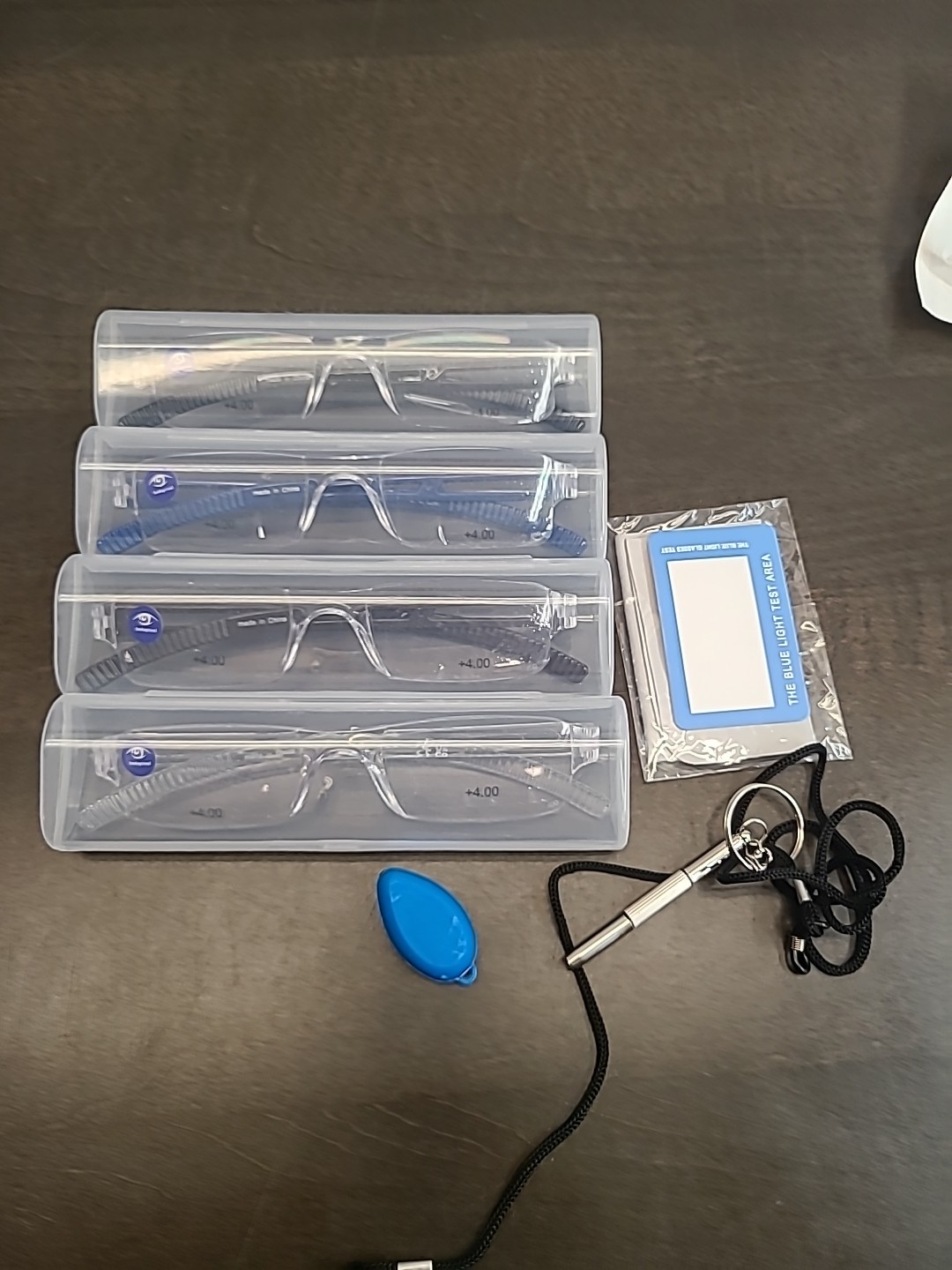 4 pack reading glasses +4.00 professional block blue light