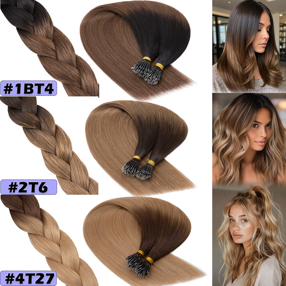 150g 30pcs Nano Ring Hair Extensions Micro Loop Beads Remy Human Hair THICK Weft