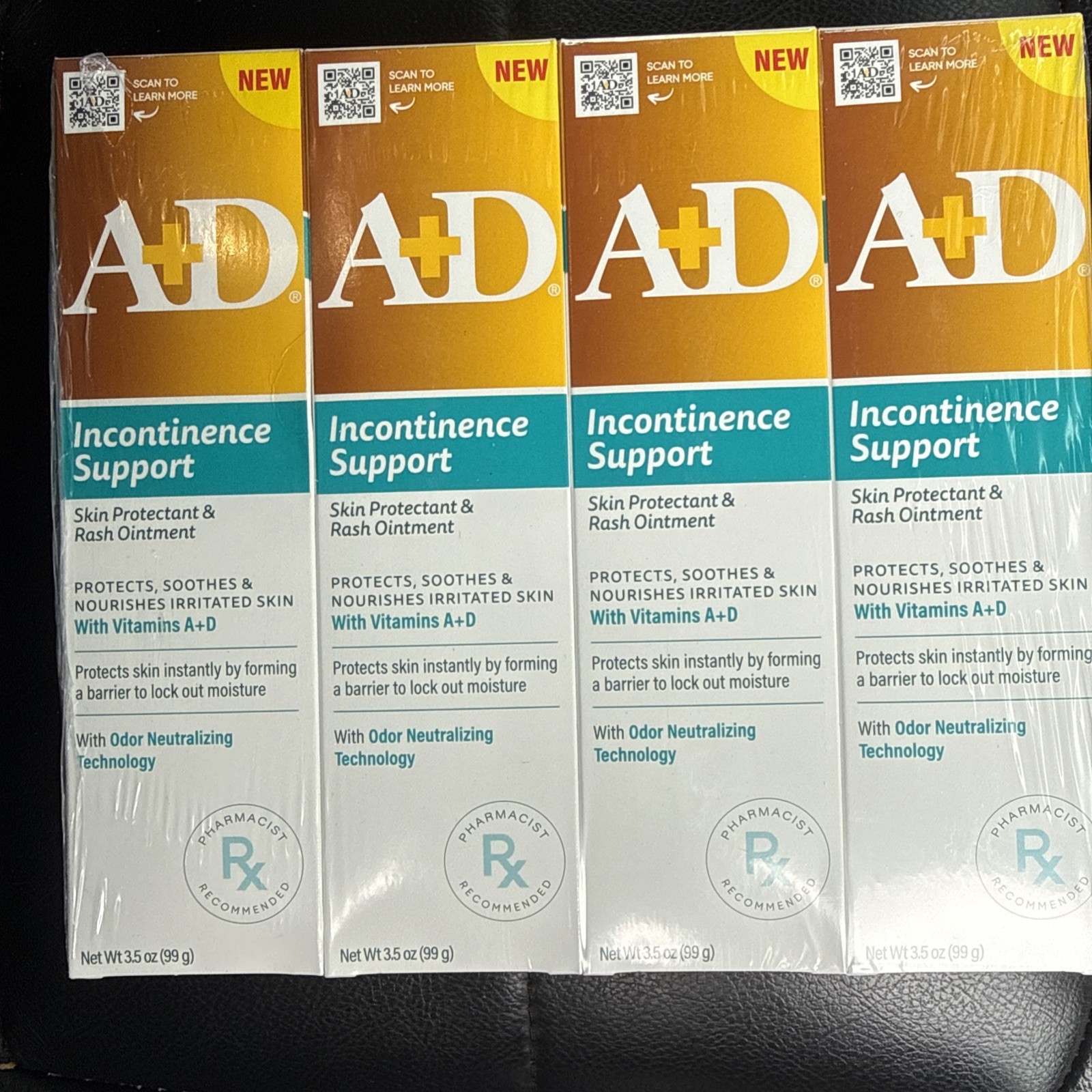4 A+D Incontinence Support Skin Protectant & Rash Ointment 3.5 oz Ex: 01/27