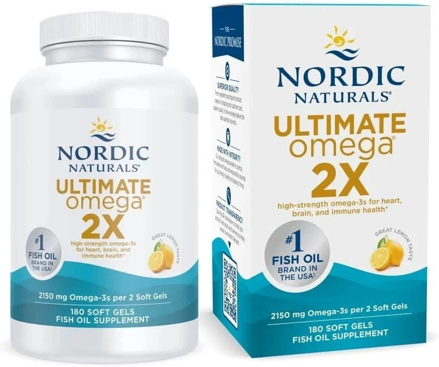 Nordic Naturals Ultimate Omega 2X 180 Soft Gels – Extra Strength EPA DHA – New