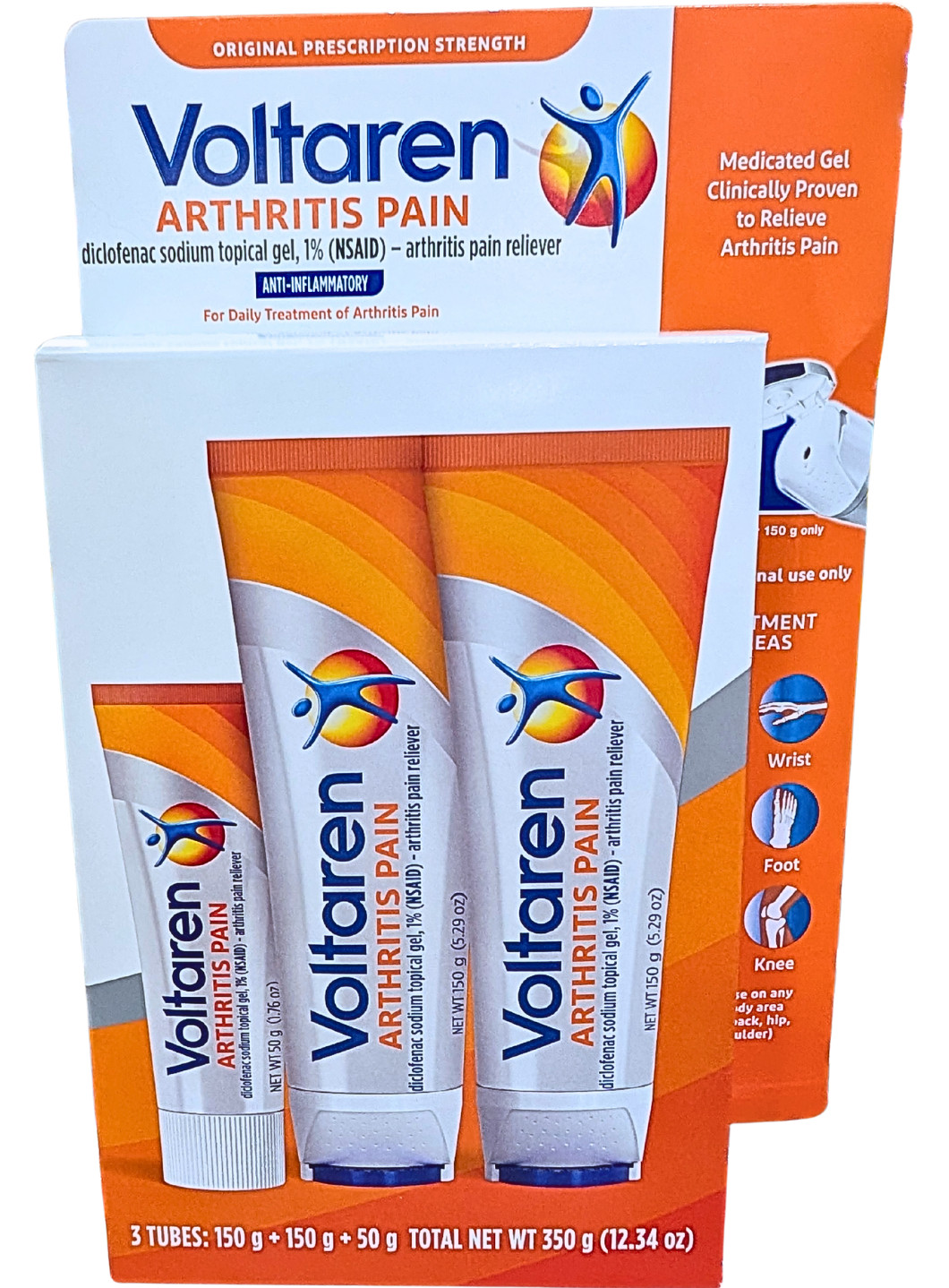 Voltaren Topical Arthritis Pain Relief Gel 2×5.3Oz + 1×1.7Oz Total 3 Tubes 02/28