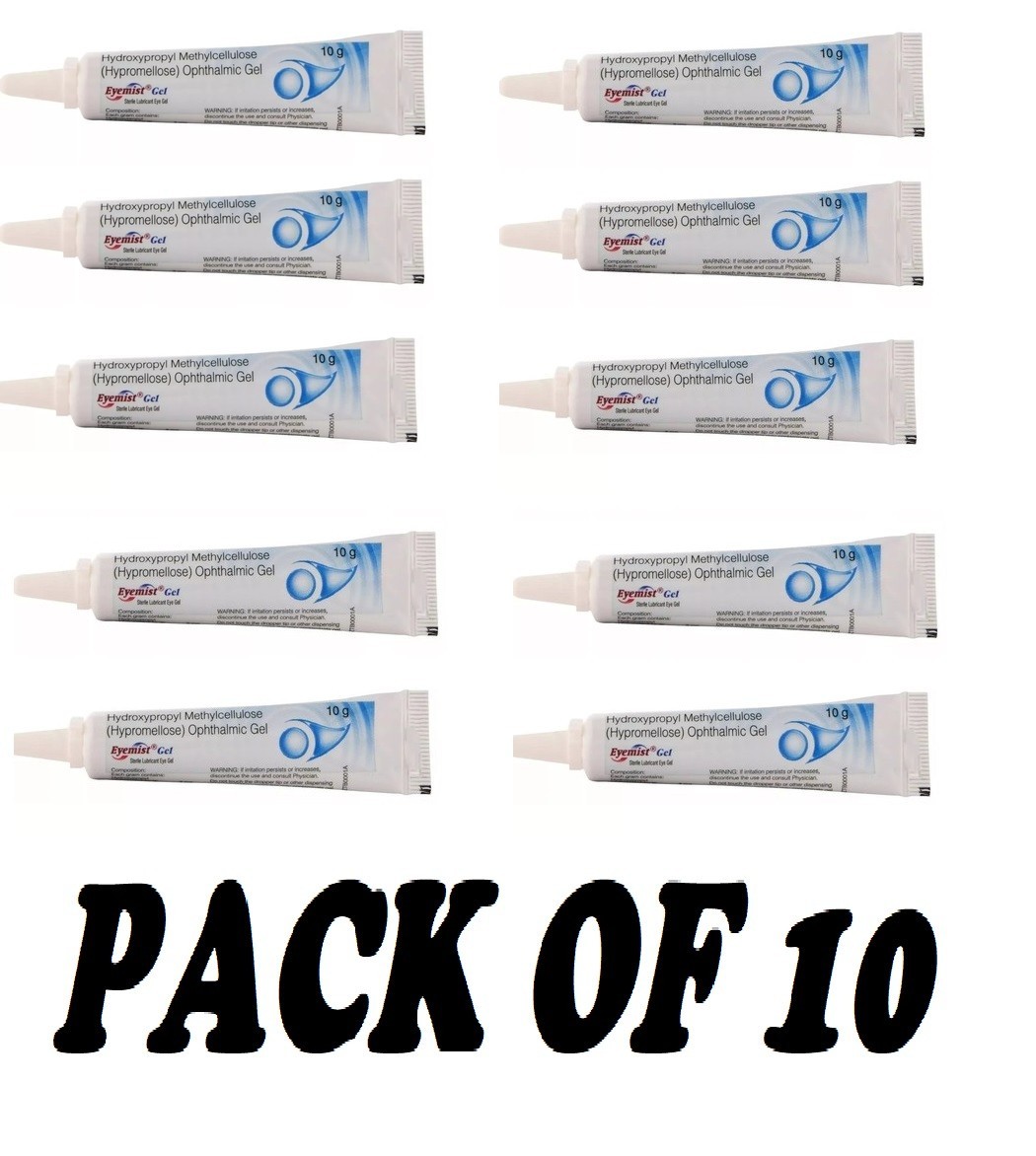 10 Tubes Eyemist Gel 10g – Moisturizing Eye Gel for Dry Eye Relief 💦 2027 EX