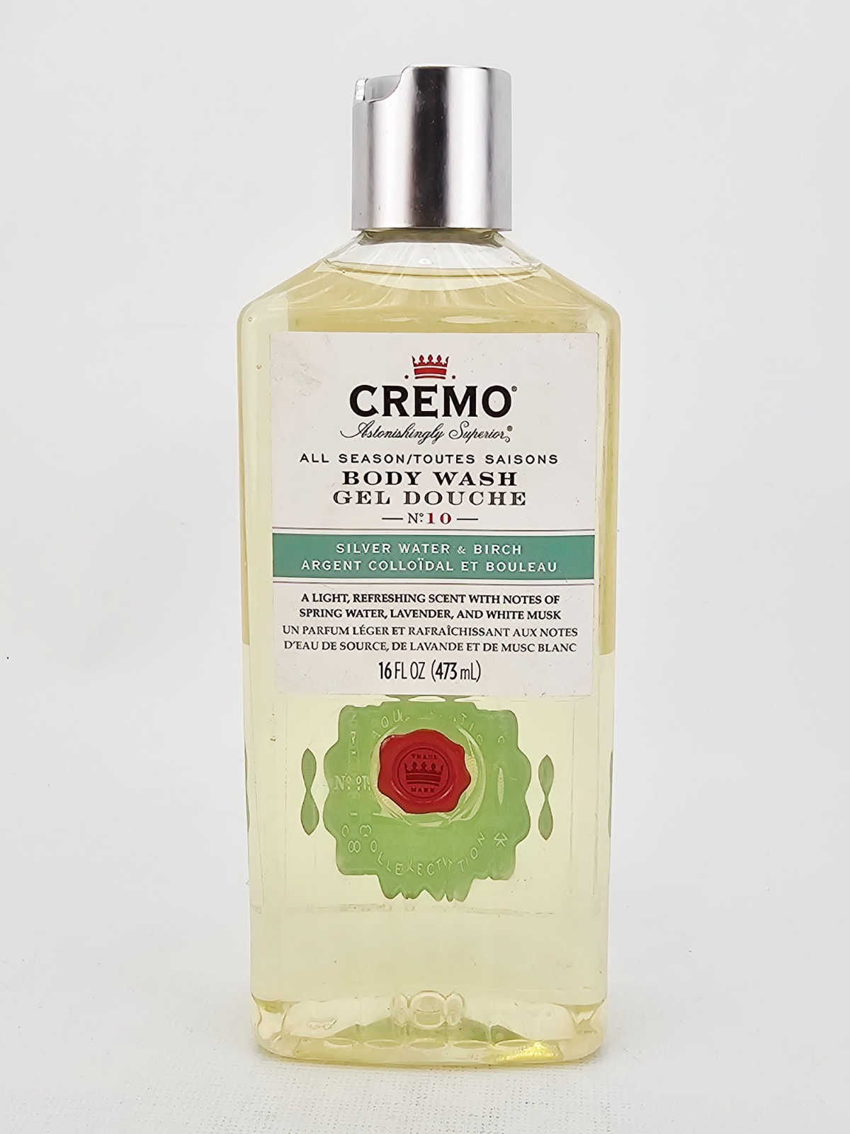 Cremo Body Wash no 10 Silver Water Birch 16 fl oz All Season