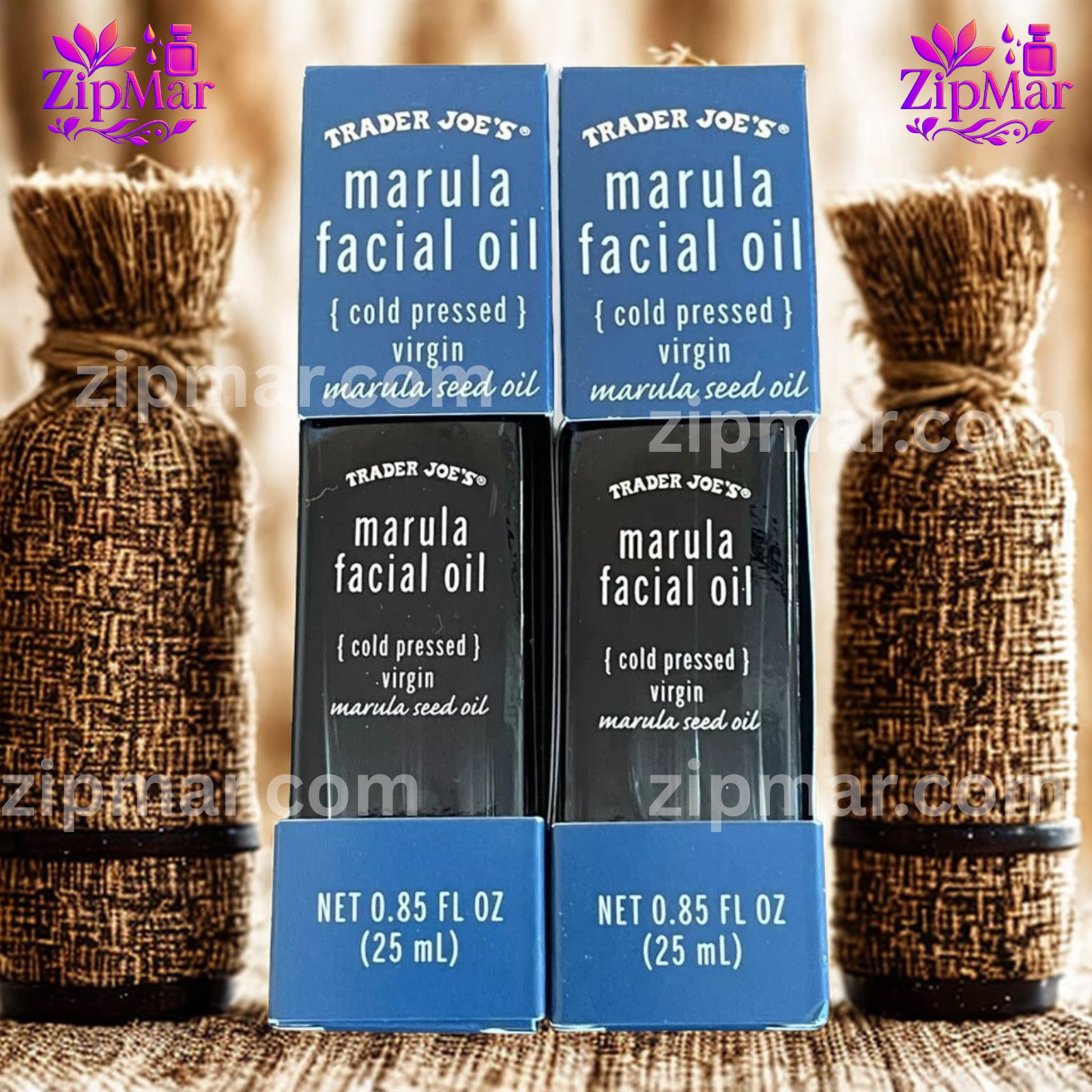 2 Pack Trader Joes Marula Facial Oil Cold Pressed Virgin 0.85floz /25ml Each New