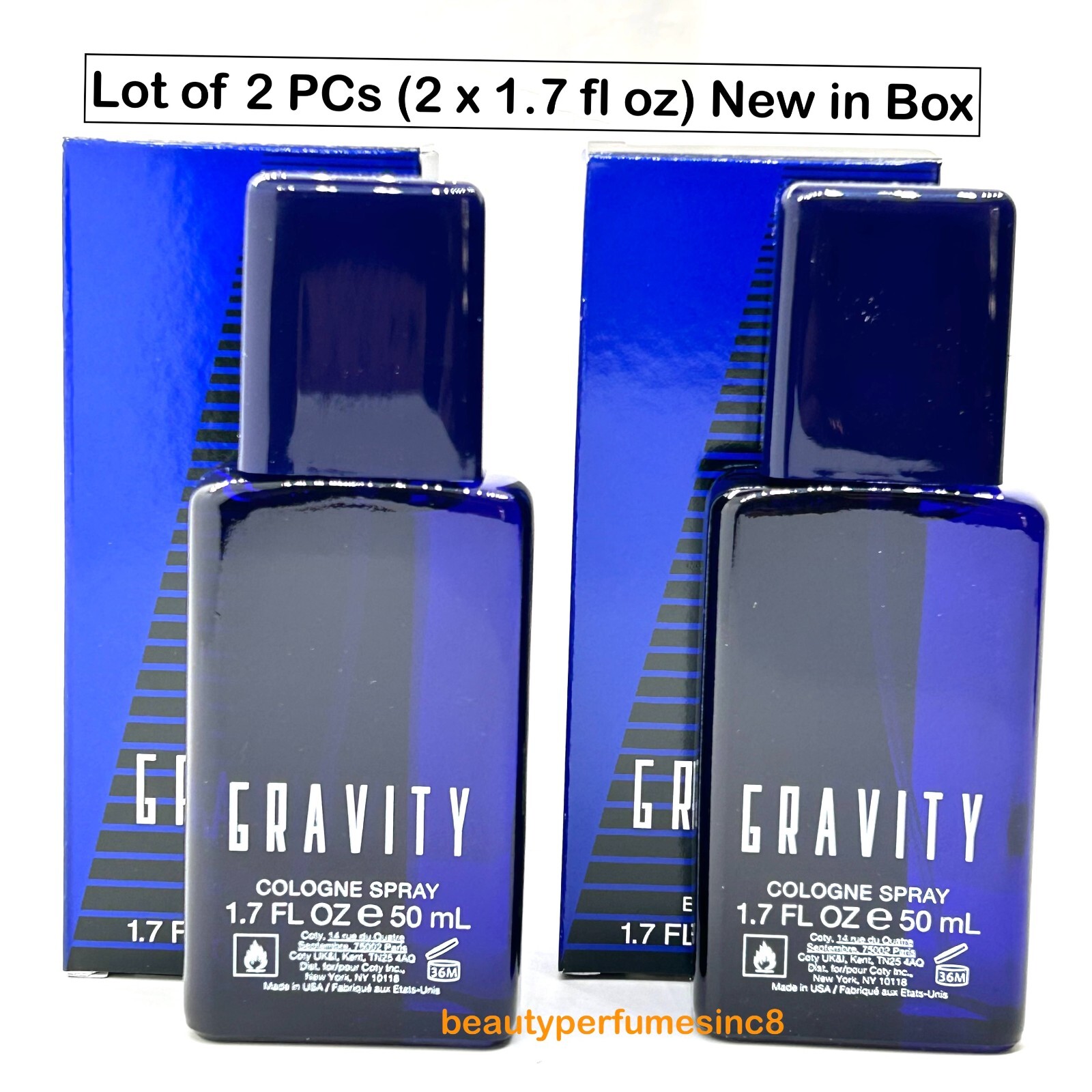 GRAVITY BY COTY 2 PCs – TWO 1.7 OZ COLOGNE SPRAY NEW IN BOX