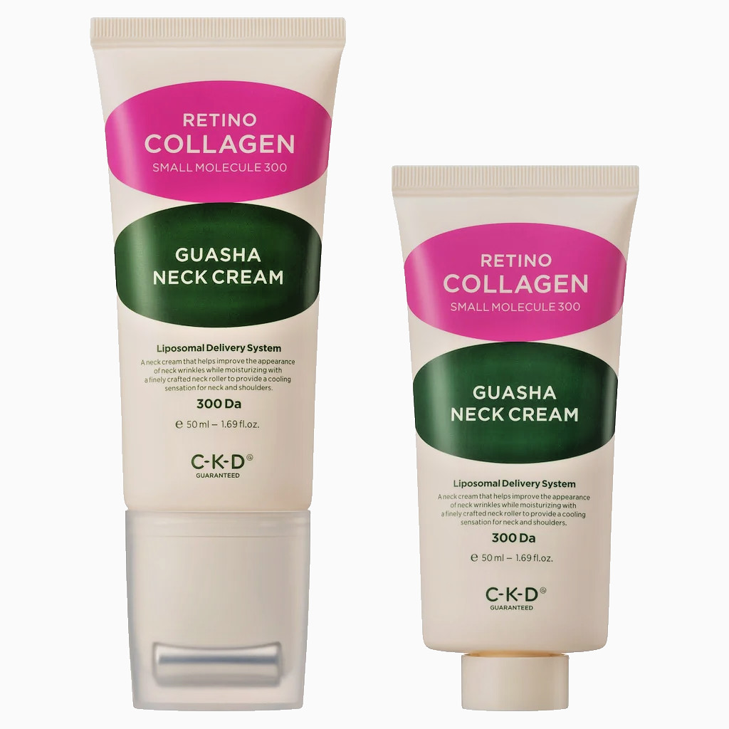 NEW CKD RETINO COLLAGEN GUASHA NECK CREAM 1.69 FL. OZ (50 ML) AND 1.69 OZ REFILL