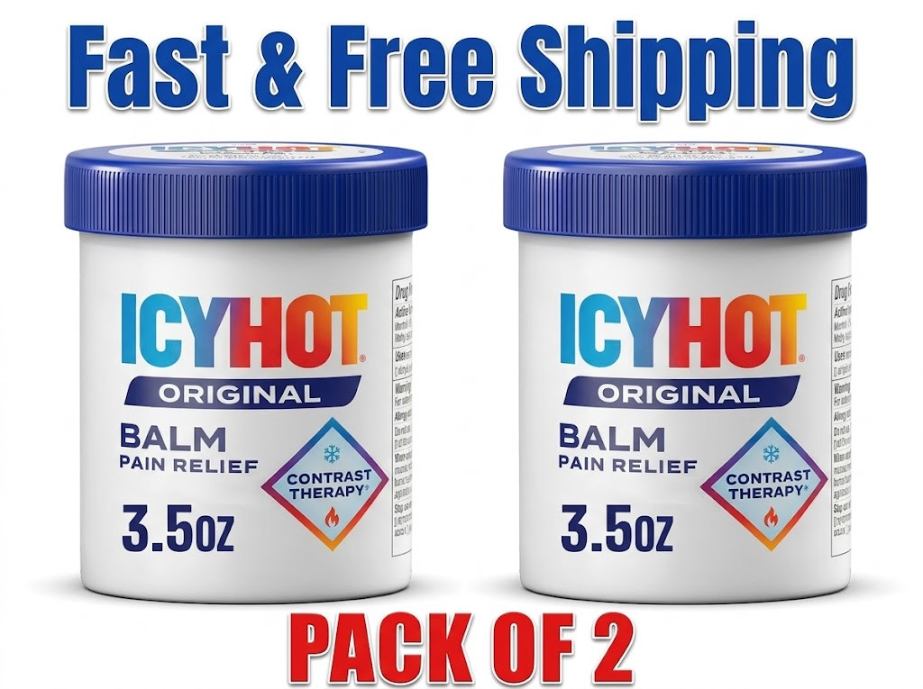 2 Pack Icy Hot Original Muscle & Joint Pain Relief Balm with Menthol 3.5oz