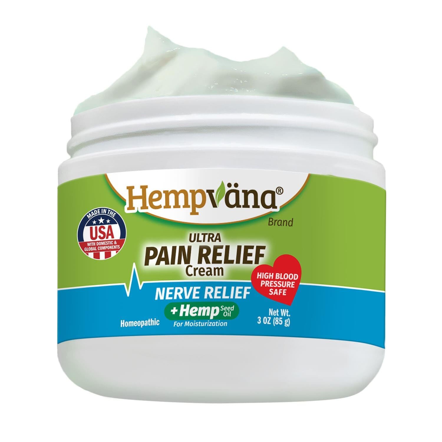 Hempvana Nerve Relief Cream 3oz Hemp Oil Pain Joint Muscle Tingling ASSEEN-TV