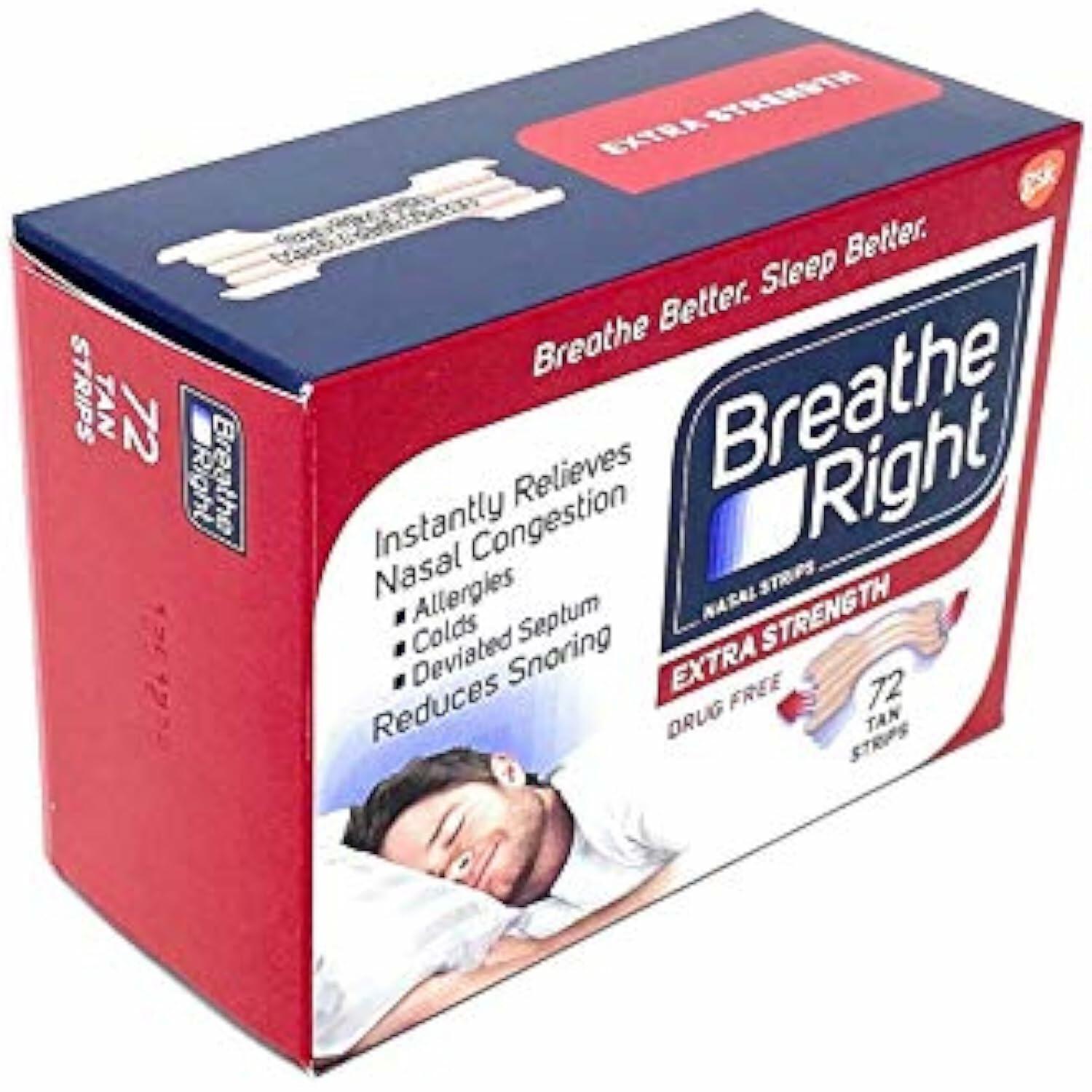 Breathe Right Extra Nasal Strips, 72 Count, 3 Pack