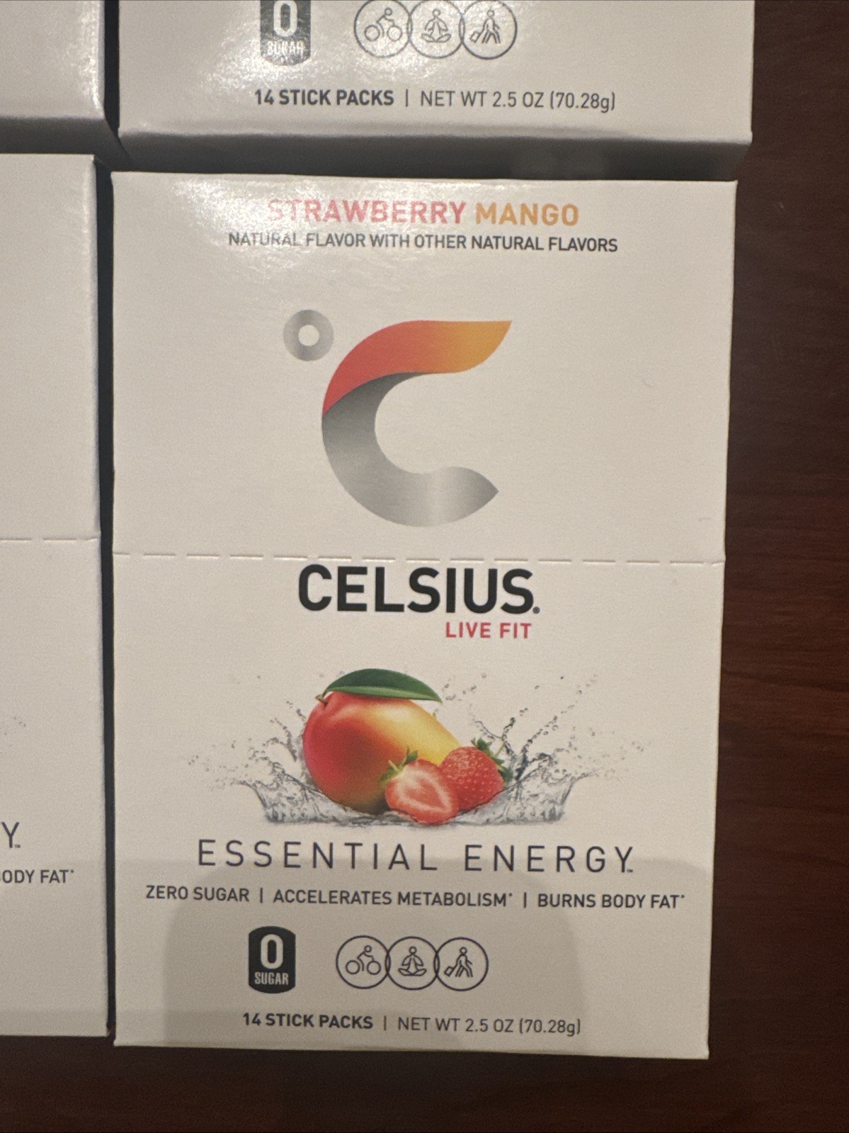 Celsius On-the-Go Energy Drink Powder Strawberry Mango 14 Sticks X 6 Boxes