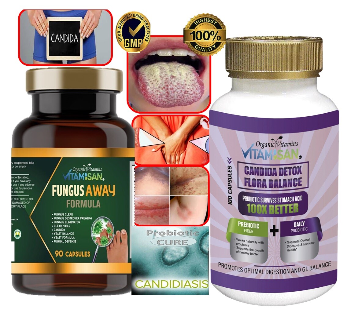 Natural CANDIDA Albicans Support Kit for Full Detox and Cleanse of Fungus