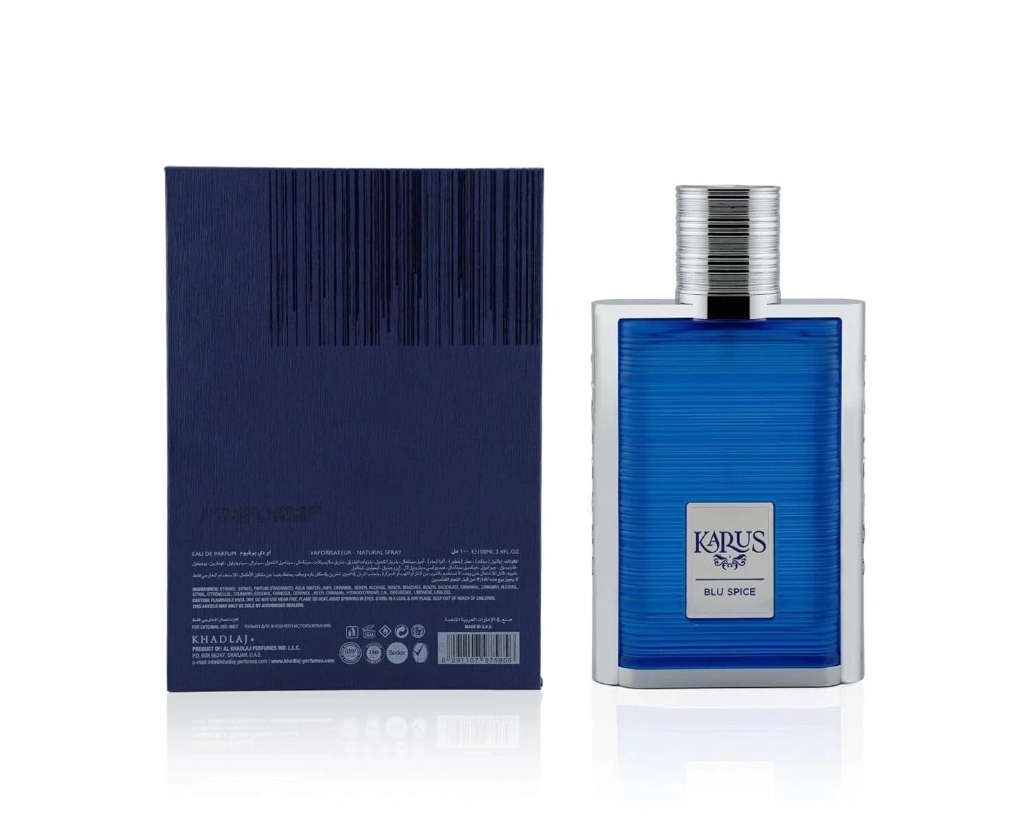 KHADLAJ PERFUMES Karus Blu Spice Eau de Parfum Spray for Unisex