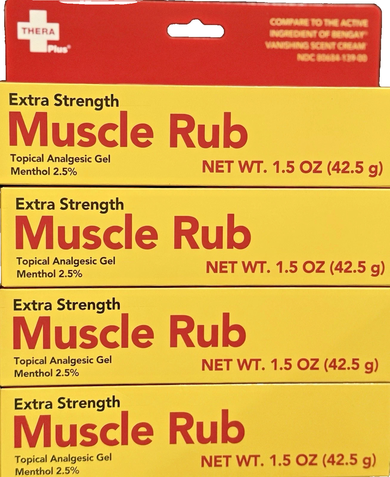 ( Lot 4 ) Muscle Rub Extra Strength Backache Menthol 2.5% Fast Penetrating 1.5oz