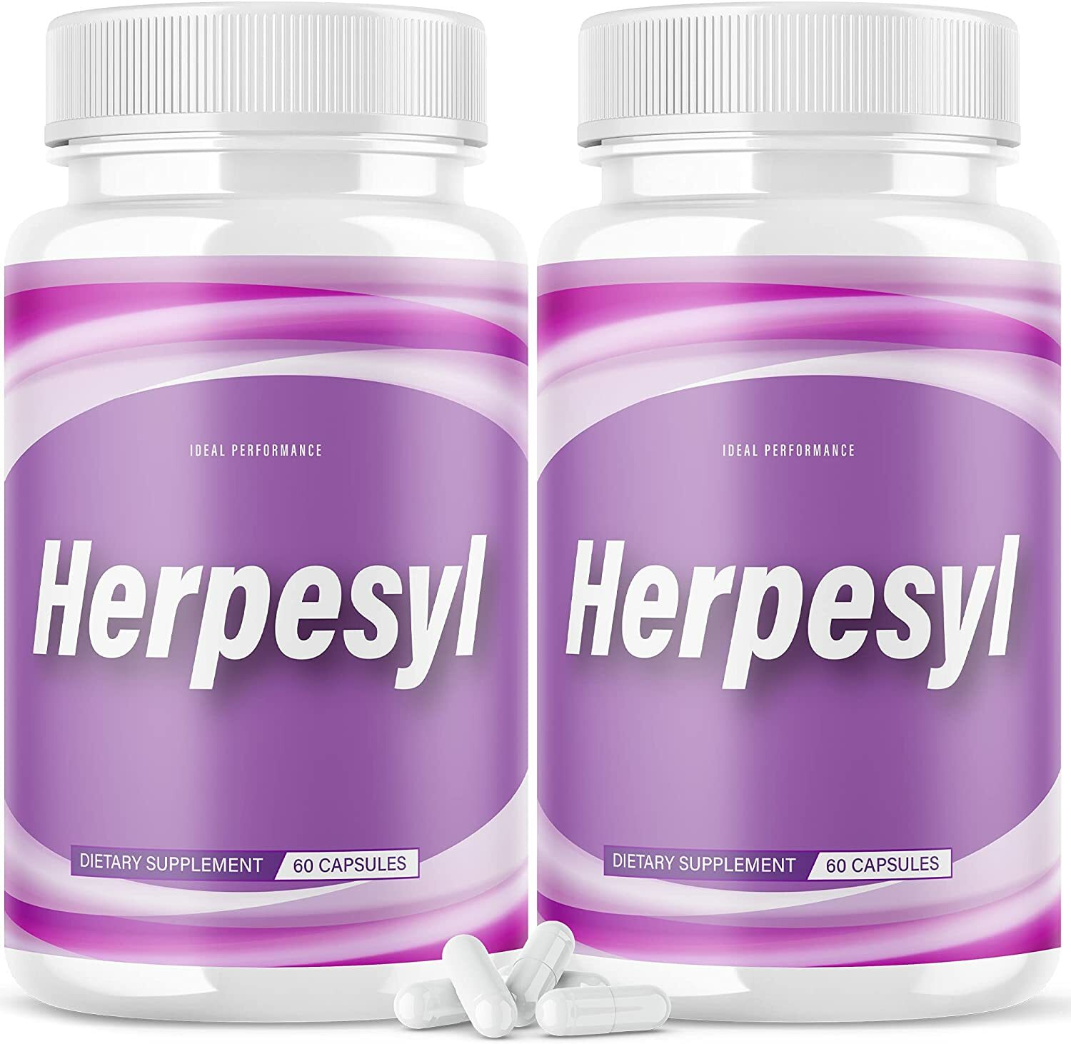 Herpesyl Pills Capsules Supplement Tablets Purple Bottle 120 Capsules (2 Pack)