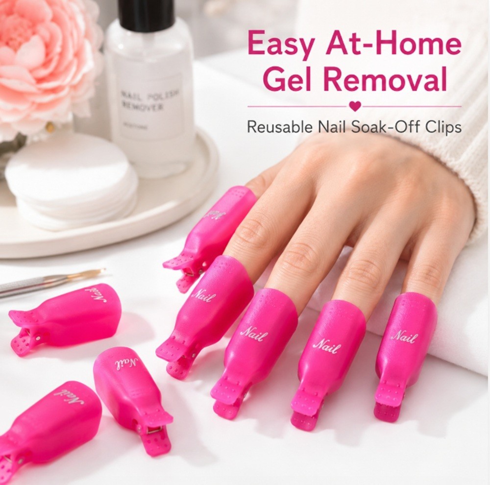 10 Pack Gel Nail Polish Soak Off Clips Manicure Pedicure Wrap Holders