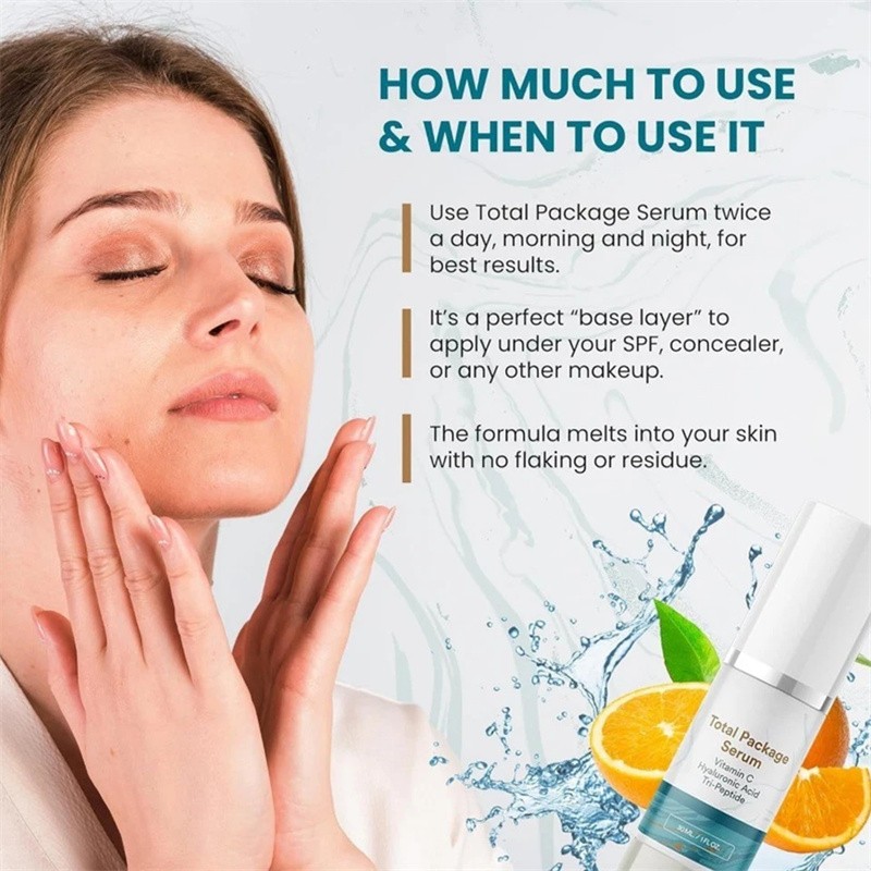 3X Serum, Peptides Total Package Vitamin C, Hyaluronic Acid, All-In-One Serum