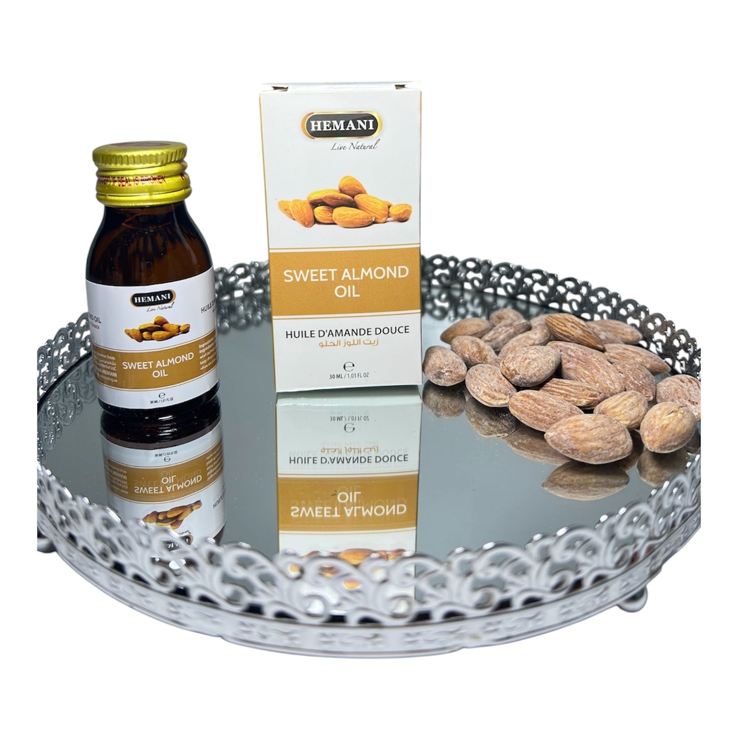 Hemani Sweet Almond Oil 30ml 100% Pure Cold Pressed Carrier Oil Hair Skin