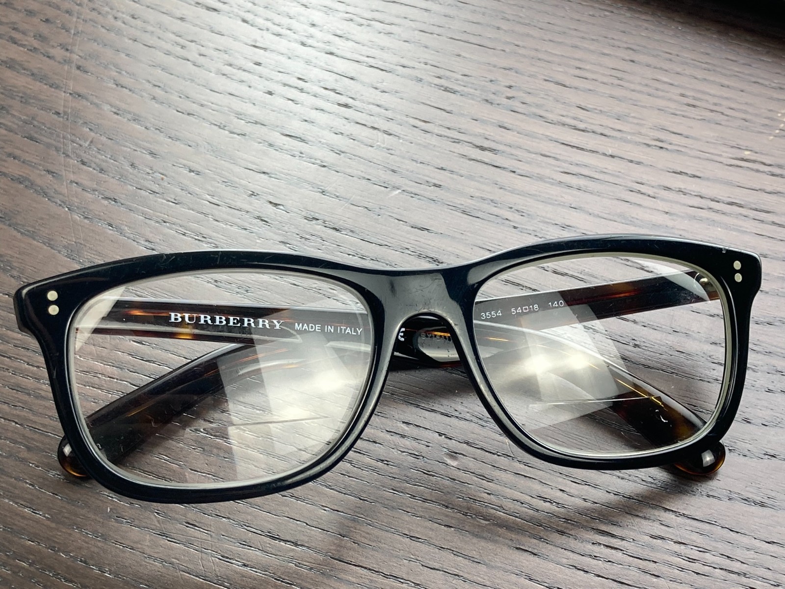 Burberry Eyeglasses Frame Italy B 2212 3554 54-18-140 Black Full Rim SEE*