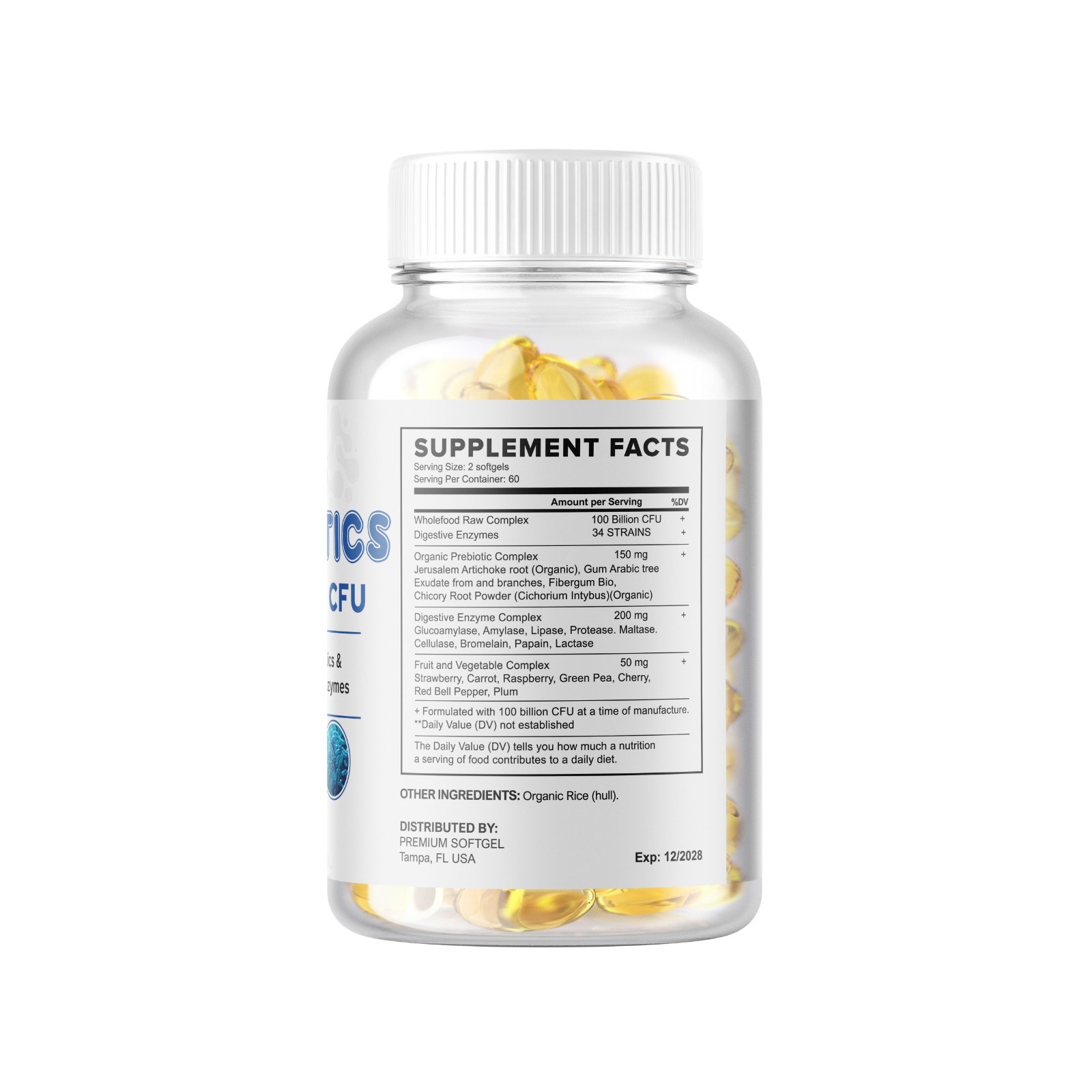 Raw Probiotics 100 Billion CFU Potency Digestive Immune Health 120 Capsules USA