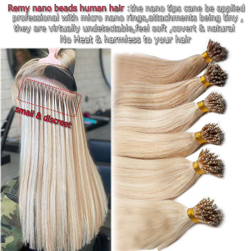 CLEARANCE Nano-Ring Tip Remy Human Hair Links Micro Loop Extensions 1g Bead Long