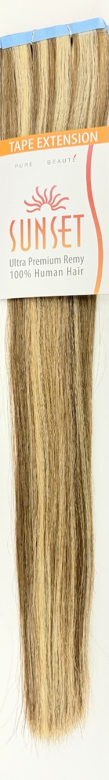 Sepia Sunset Ultra Premium Remy Human Hair 18″ Tape-In Extensions 12pcs #8/22