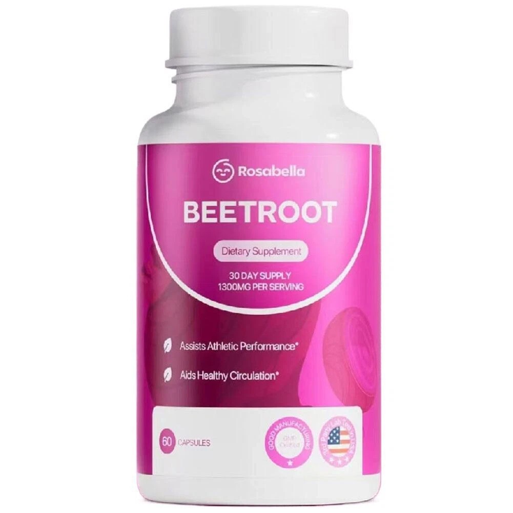 Rosabella Beetroot Capsules for Heart and Blood Pressure Support 60 capsules