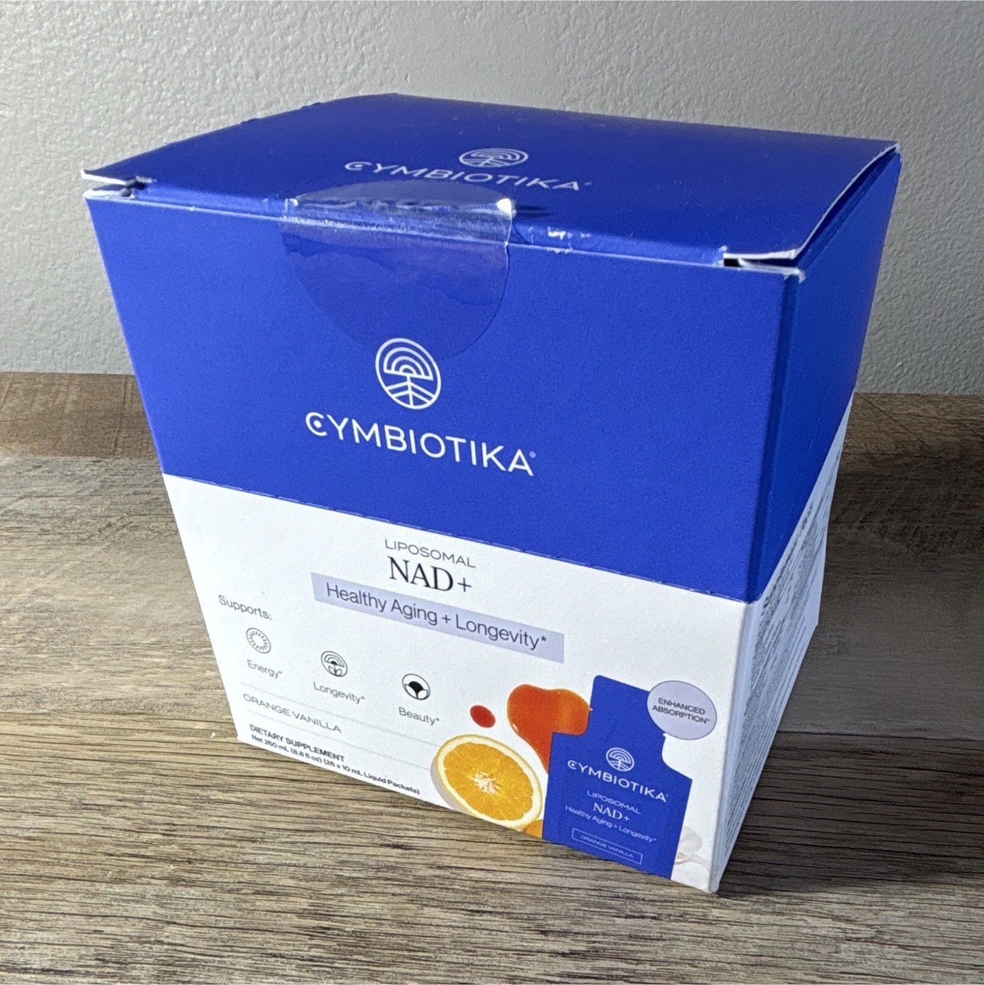 Cymbiotika Liposomal NAD+ Liquid 500mg Anti-Aging Energy Orange Vanilla 30