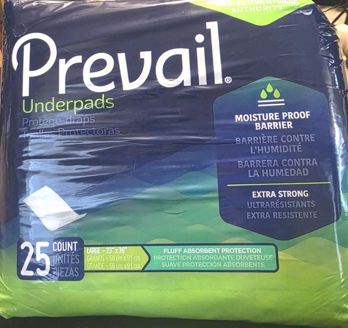 Prevail Total Care Disposable Underpad Fluff 23X36″ – 25 Pads
