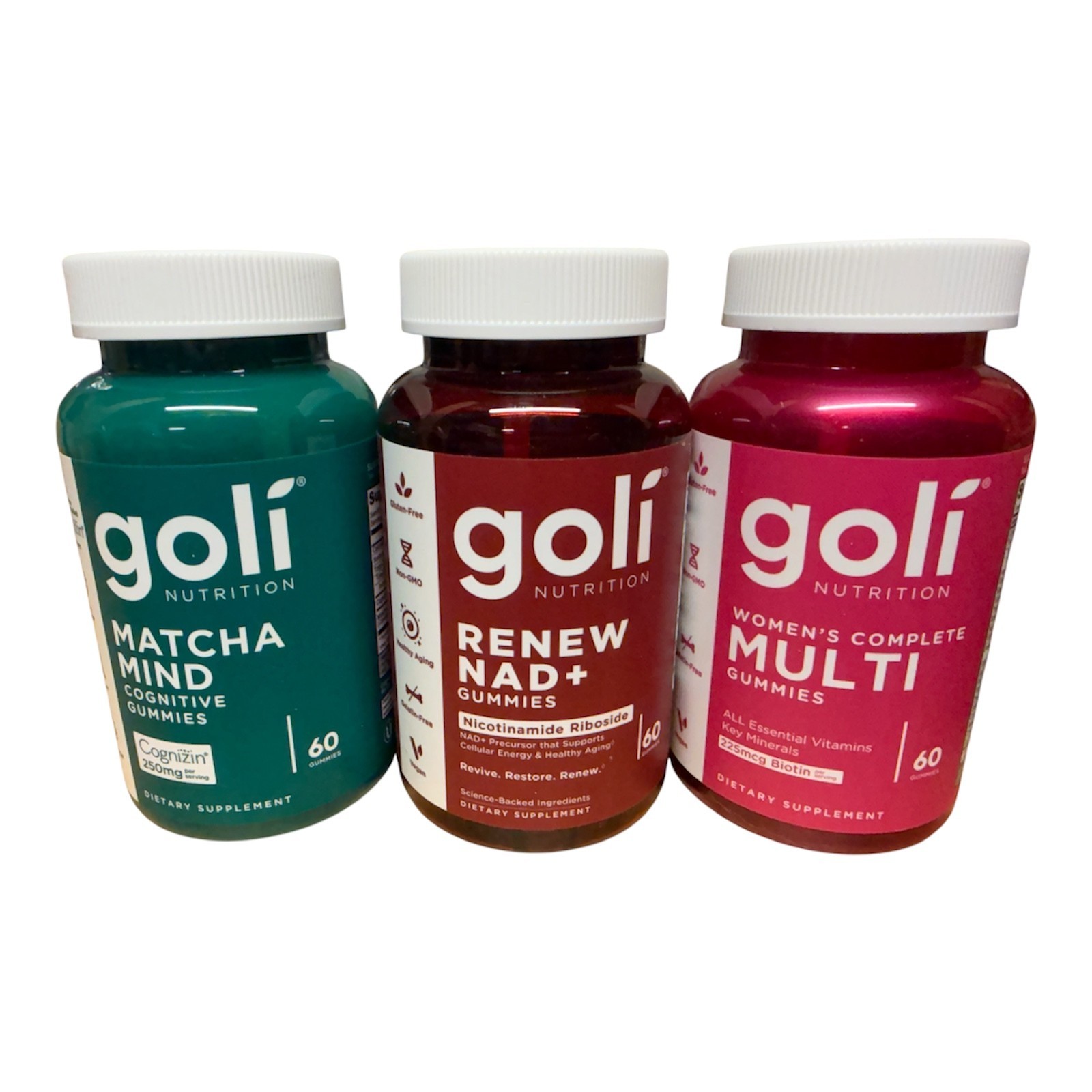 3 Pack GOLI Nutrition Matcha Mind Renew NAD + Women’s Multi Dietary Supplement
