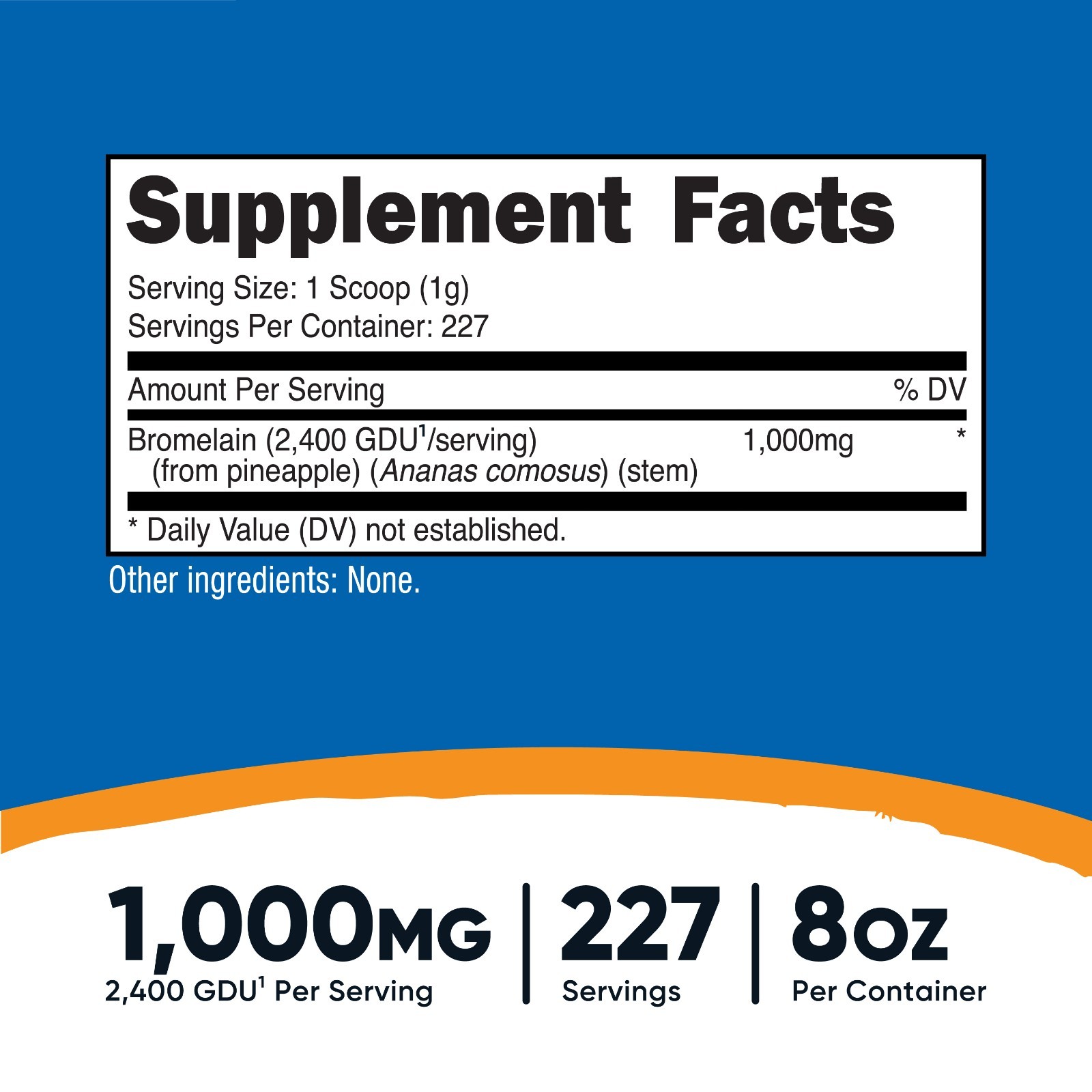 Nutricost Bromelain Powder 8 oz – Bromelain (2400 GDU/g), Non-GMO, Gluten Free