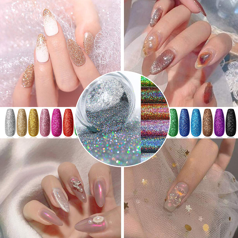 Acrylic Nail Kit Acrylic Powder Glitter Nail Art Manicure Tool Tips Brush Set US