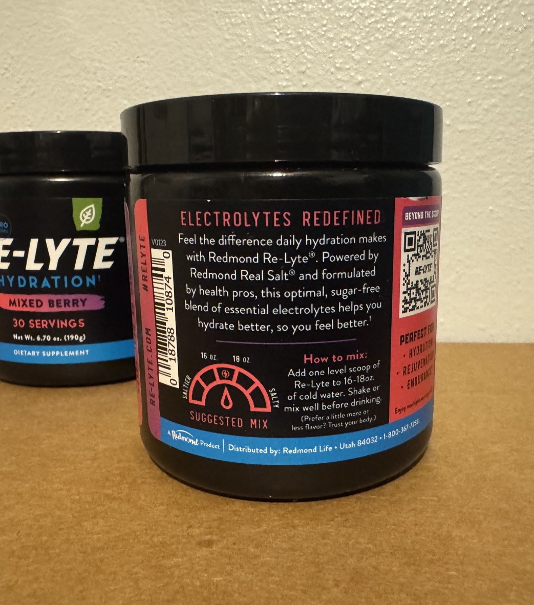 Redmond Re-Lyte Hydration Electrolyte Mix Mixed Berry 60 Servings NEW!