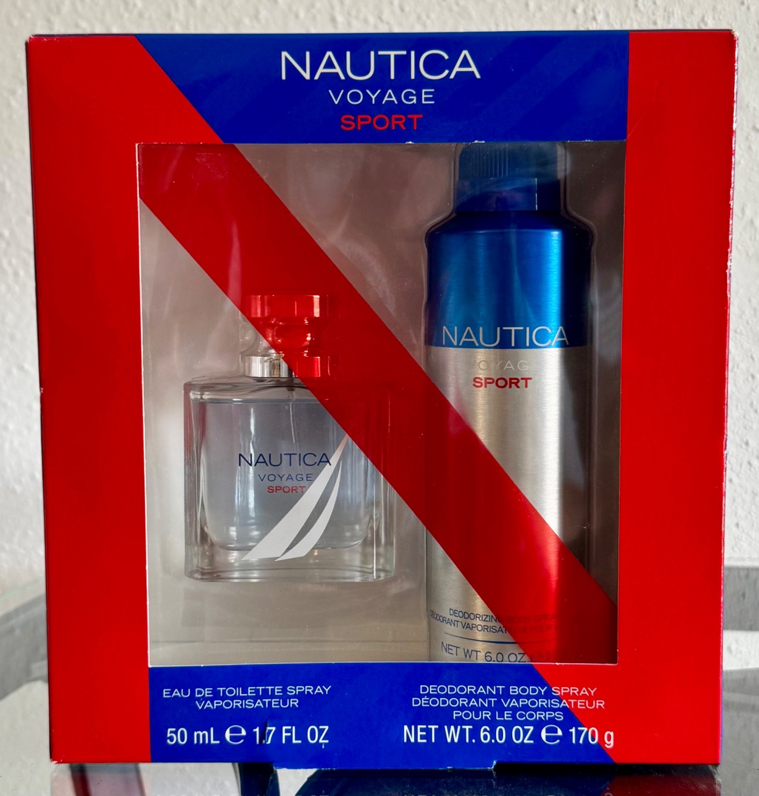 Nautica Voyage Sport Gift Set Eau De Toilette Spray & Body Spray NEW in BOX