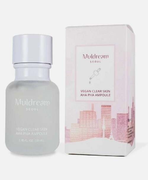 NIB Muldream Seoul Vegan Clear Skin AHA PHA Ampoule 1.85 fl oz Exp 06/2024