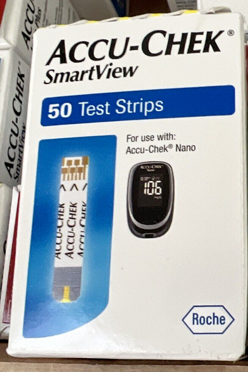 1 Box 50 ct ea ACCU-CHEK Smartview Diabetic Test Strips Exp 12/2026 or Later