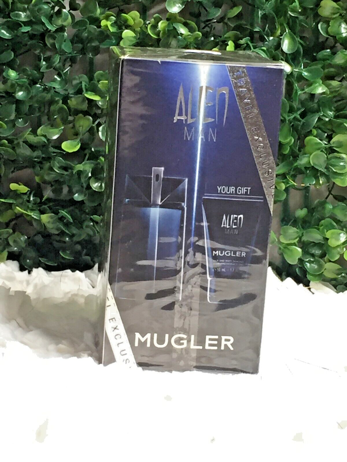 Alien Man by Mugler 3.4 oz EDT Refillable + Body Shampoo Travel set