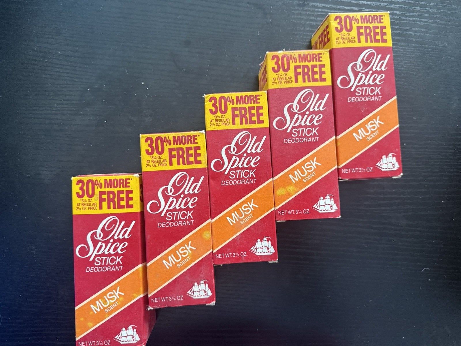 5 Old Spice Men’s Stick Deodorant Musk Scent 3.4 oz 30% More Free Multipack