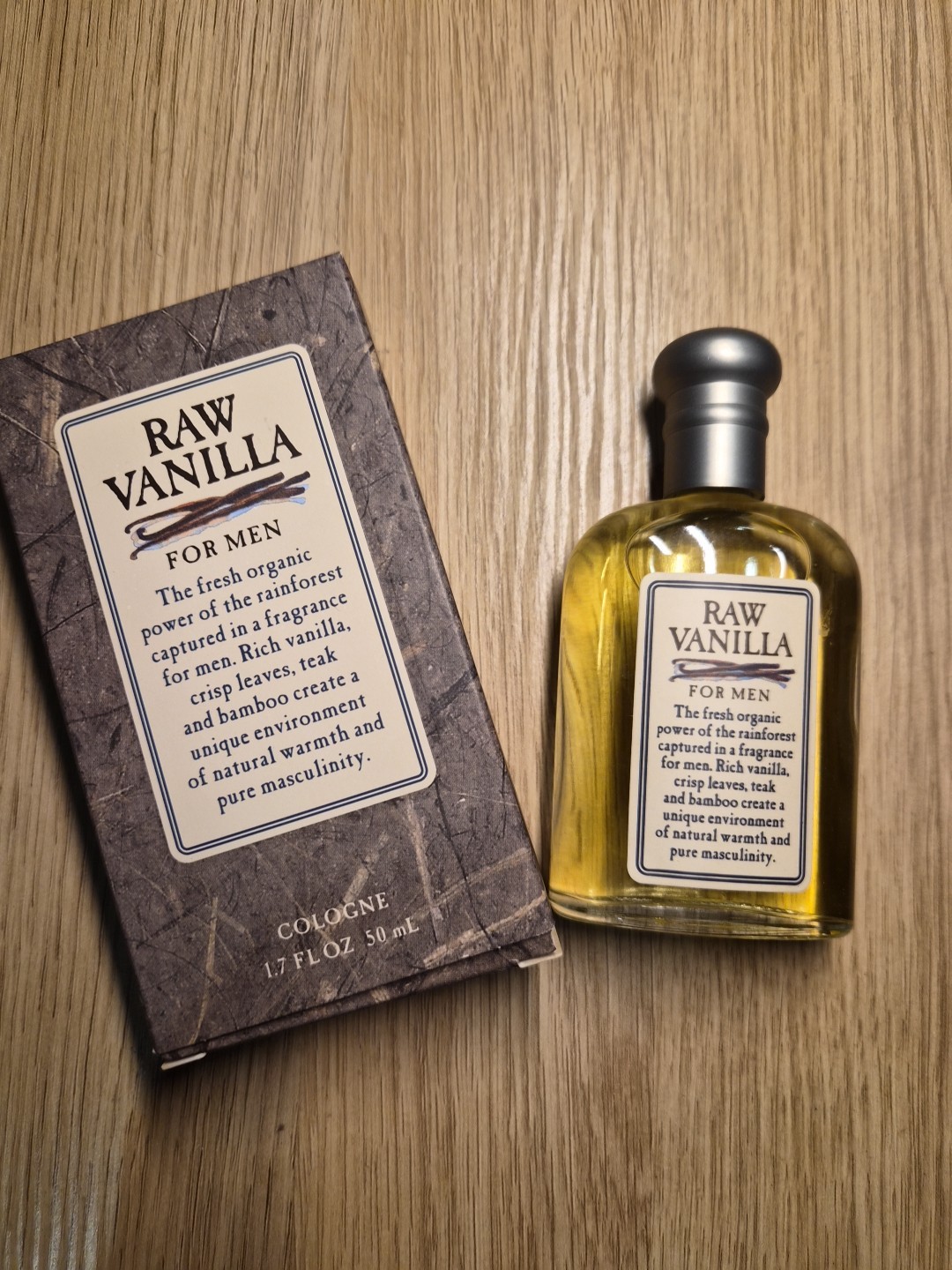 New Vintage RAW VANILLA By Coty Eau De Cologne Splash For Men 1.7 FL OZ