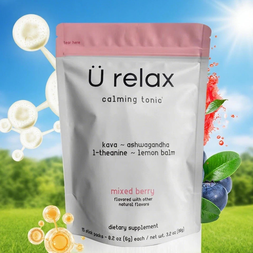 U Relax Calming Tonic 15 Packets MIXED BERRY Flavor Relax Calming Drink US STCOK