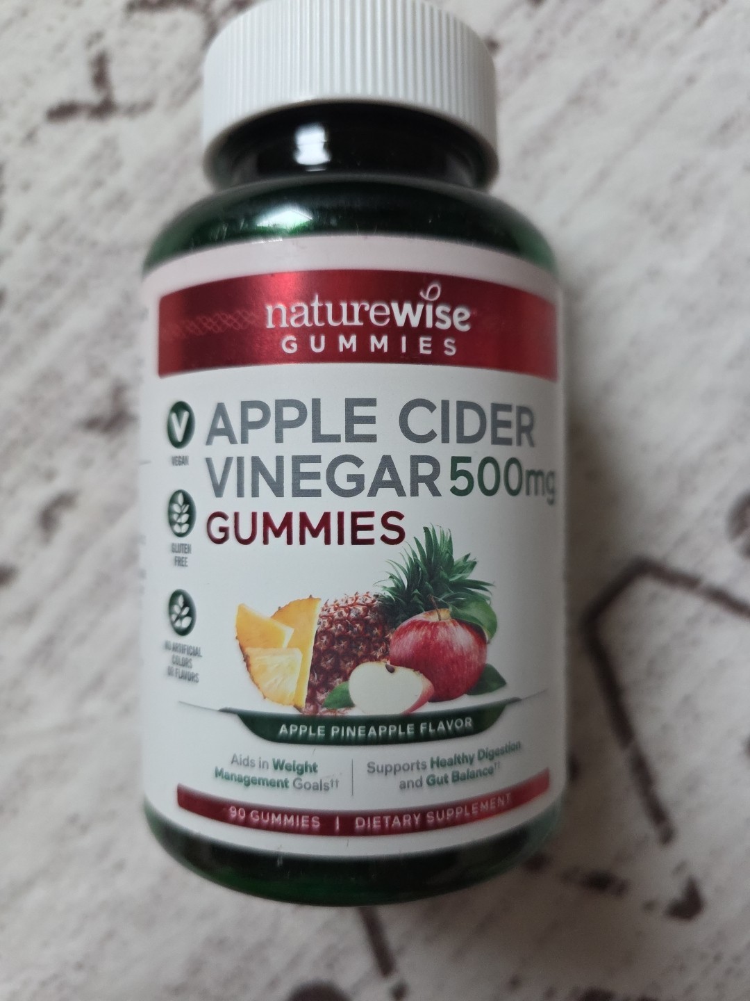 Naturewise Apple Cider Vinegar Gummies, 500mg, 90 Gummies