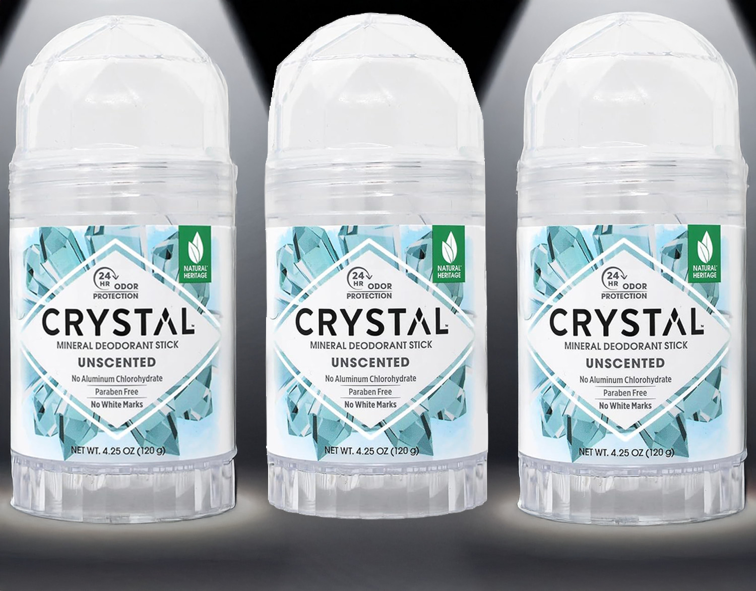 (3 PACK) CRYSTAL Deodorant Stick (30003), Unscented, 4.25 Ounce, Paraben Free