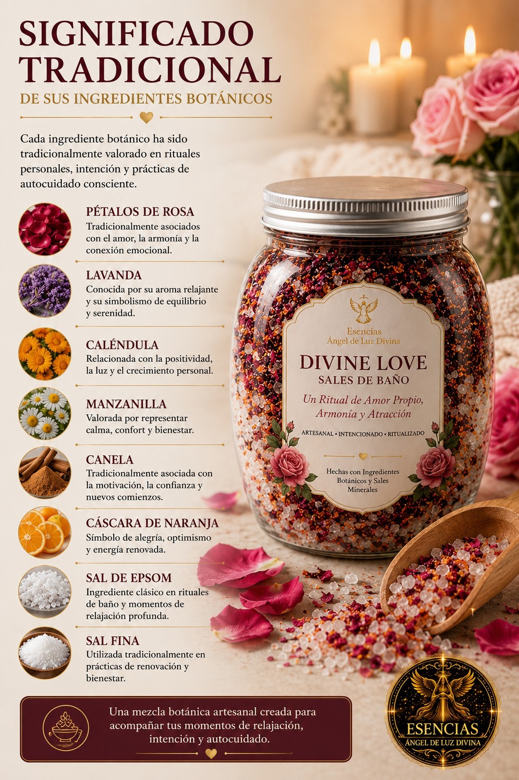 Esencias Angel de Luz Divina LOVE & ATTRACTION RITUAL BATH SALT