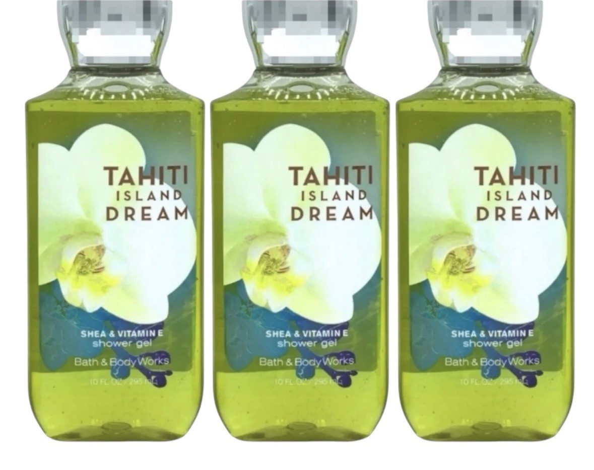 3-PK BATH & BODY WORKS TAHITI ISLAND DREAMS SHOWER GEL BODY WASH VITAMIN E 10OZ